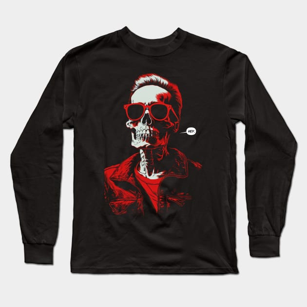 Death Says HEY Long Sleeve T-Shirt by FWACATA